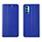 Leather Case Stands Flip Cover T09 Holder for Oppo Reno4 Pro 5G Blue