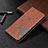 Leather Case Stands Flip Cover T09 Holder for Samsung Galaxy Note 20 5G Brown