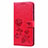 Leather Case Stands Flip Cover T09 Holder for Xiaomi Redmi Note 9 Red