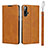 Leather Case Stands Flip Cover T10 Holder for Huawei Nova 5 Orange