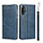 Leather Case Stands Flip Cover T10 Holder for Huawei Nova 5 Pro Blue