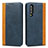 Leather Case Stands Flip Cover T10 Holder for Huawei P30 Blue