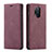 Leather Case Stands Flip Cover T10 Holder for OnePlus 8 Pro Red Wine