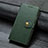 Leather Case Stands Flip Cover T10 Holder for Oppo A91 Green
