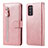 Leather Case Stands Flip Cover T10 Holder for Samsung Galaxy Note 20 5G Rose Gold