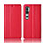 Leather Case Stands Flip Cover T10 Holder for Xiaomi Mi Note 10 Red