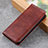 Leather Case Stands Flip Cover T10 Holder for Xiaomi Poco M3 Brown