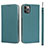 Leather Case Stands Flip Cover T11 Holder for Apple iPhone 11 Pro Cyan