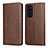 Leather Case Stands Flip Cover T11 Holder for Huawei P40 Brown