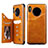 Leather Case Stands Flip Cover T14 Holder for Huawei Mate 30 Orange