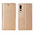Leather Case Stands Flip Cover T14 Holder for Huawei P20 Pro Gold