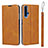 Leather Case Stands Flip Cover T15 Holder for Huawei Honor 20S Orange