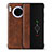 Leather Case Stands Flip Cover T16 Holder for Huawei Mate 30 Brown