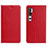 Leather Case Stands Flip Cover T16 Holder for Xiaomi Mi Note 10 Red