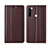 Leather Case Stands Flip Cover T16 Holder for Xiaomi Redmi Note 8 Brown