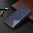 Leather Case Stands Flip Cover T17 Holder for Xiaomi Poco M3 Blue