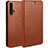Leather Case Stands Flip Cover T18 Holder for Huawei Honor 20 Orange