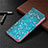 Leather Case Stands Flip Cover T19 Holder for Xiaomi Poco M3 Blue
