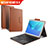 Leather Case Stands Flip Cover with Keyboard for Huawei MediaPad M5 10.8 Brown