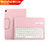 Leather Case Stands Flip Cover with Keyboard L01 for Huawei MediaPad M3 Lite 10.1 BAH-W09 Pink