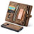 Leather Case Stands Flip Cover Z02 Holder for Huawei Nova 4e Brown
