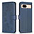 Leather Case Stands Flip Flowers Cover Holder BF1 for Google Pixel 8a 5G Blue