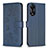 Leather Case Stands Flip Flowers Cover Holder BF1 for Oppo A78 5G Blue