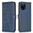 Leather Case Stands Flip Flowers Cover Holder BF1 for Oppo Find X5 5G Blue