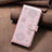 Leather Case Stands Flip Flowers Cover Holder BF2 for Oppo A74 5G Rose Gold