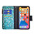 Leather Case Stands Flip Flowers Cover Holder for Apple iPhone 13 Pro Max Cyan