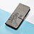 Leather Case Stands Flip Flowers Cover Holder for Google Pixel 4 Gray