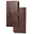 Leather Case Stands Flip Flowers Cover Holder for Huawei Honor 9X Brown