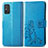 Leather Case Stands Flip Flowers Cover Holder for Huawei Honor X10 Max 5G Blue