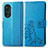 Leather Case Stands Flip Flowers Cover Holder for Huawei Nova 9 Pro Blue