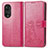 Leather Case Stands Flip Flowers Cover Holder for Huawei Nova 9 Pro Hot Pink