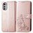 Leather Case Stands Flip Flowers Cover Holder for Motorola Moto E32s Pink