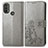 Leather Case Stands Flip Flowers Cover Holder for Motorola Moto E40 Gray
