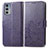 Leather Case Stands Flip Flowers Cover Holder for Motorola Moto Edge 20 5G Purple