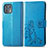 Leather Case Stands Flip Flowers Cover Holder for Motorola Moto Edge 20 Lite 5G Blue