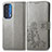 Leather Case Stands Flip Flowers Cover Holder for Motorola Moto Edge (2021) 5G Gray