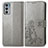Leather Case Stands Flip Flowers Cover Holder for Motorola Moto Edge Lite 5G Gray