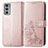 Leather Case Stands Flip Flowers Cover Holder for Motorola Moto Edge Lite 5G Pink