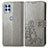 Leather Case Stands Flip Flowers Cover Holder for Motorola Moto Edge S 5G Gray