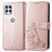 Leather Case Stands Flip Flowers Cover Holder for Motorola Moto Edge S 5G Pink