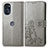 Leather Case Stands Flip Flowers Cover Holder for Motorola Moto G 5G (2022) Gray