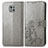 Leather Case Stands Flip Flowers Cover Holder for Motorola Moto G Power (2021) Gray
