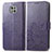 Leather Case Stands Flip Flowers Cover Holder for Motorola Moto G Power (2021) Purple