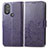 Leather Case Stands Flip Flowers Cover Holder for Motorola Moto G Power (2022) Purple
