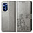 Leather Case Stands Flip Flowers Cover Holder for Motorola Moto G Stylus (2022) 4G Gray