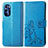 Leather Case Stands Flip Flowers Cover Holder for Motorola Moto G Stylus (2022) 5G Blue